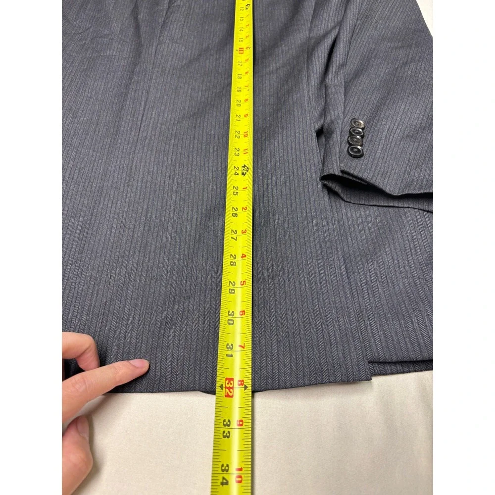 Hugo Boss The Grand Central Mens 44L Pinstripe  Grey 2 Button Suit‎ W38xL35